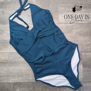 Suuksess Cross Front Halter One Piece Swimsuit Size M